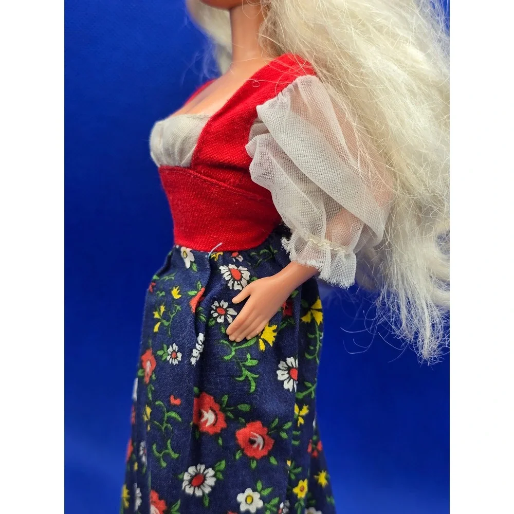 Vintage Barbie Doll Peasant Dress #7755 Black Label Clothing 1974